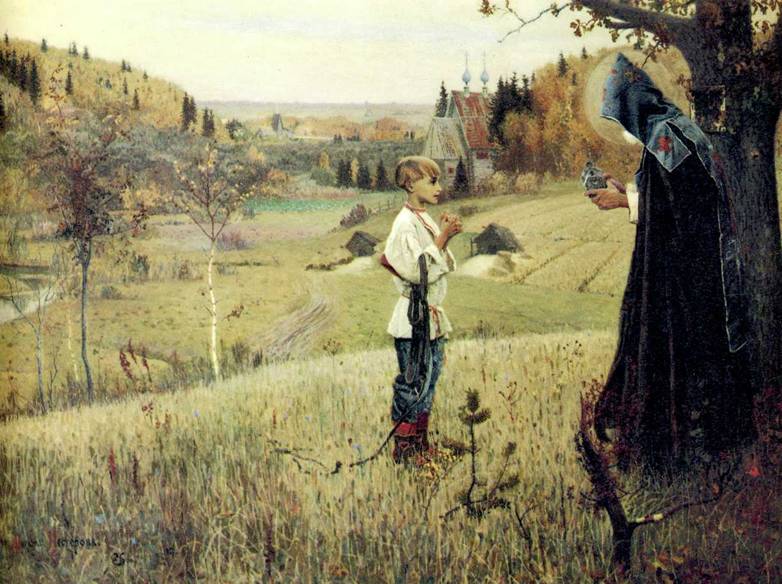 Великий русский художник М. В. Нестеров (1862—1942), которого называют
«певцом Преподобного Сергия», одно из своих полотен назвал «Видение отроку Варфоломею» (ГТГ). Это видение произошло под Ростовом Великим.