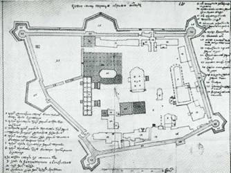 План Троице-Сергиева монастыря. Чертеж 1740 г.